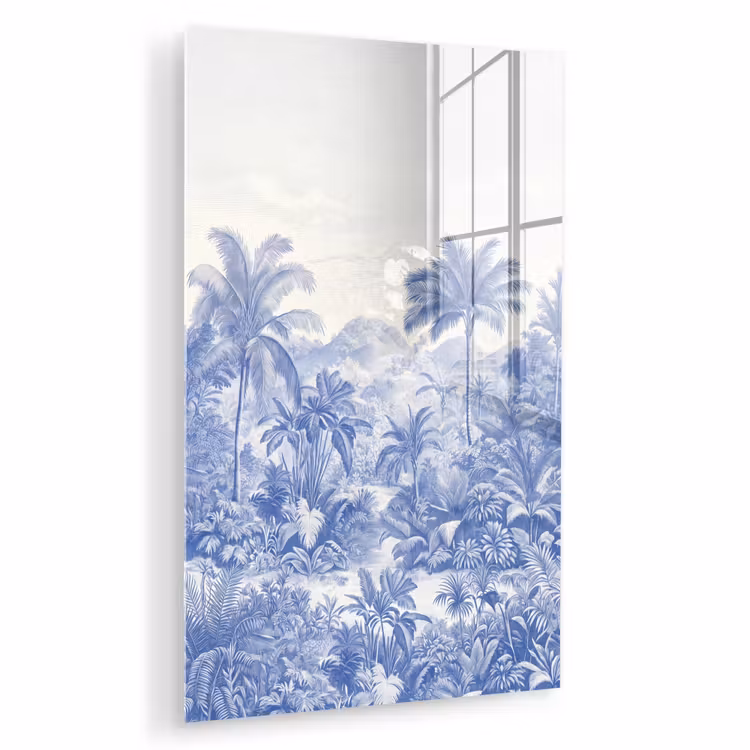Glas schilderij - Tropisch - Jungle - Blauw — 1