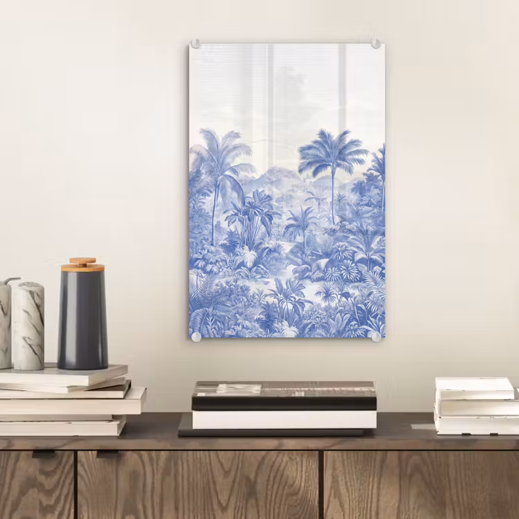 Glas schilderij - Tropisch - Jungle - Blauw — 2