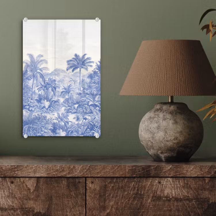 Glas schilderij - Tropisch - Jungle - Blauw — 4