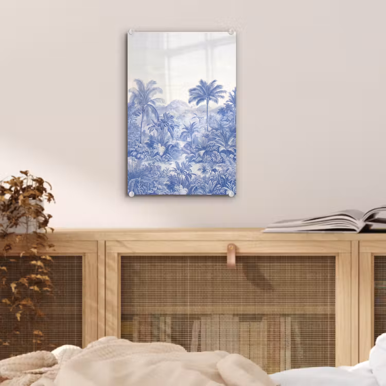 Glas schilderij - Tropisch - Jungle - Blauw — 5