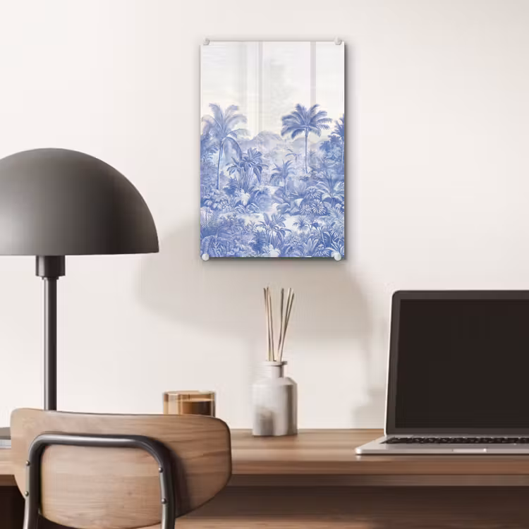 Glas schilderij - Tropisch - Jungle - Blauw — 7