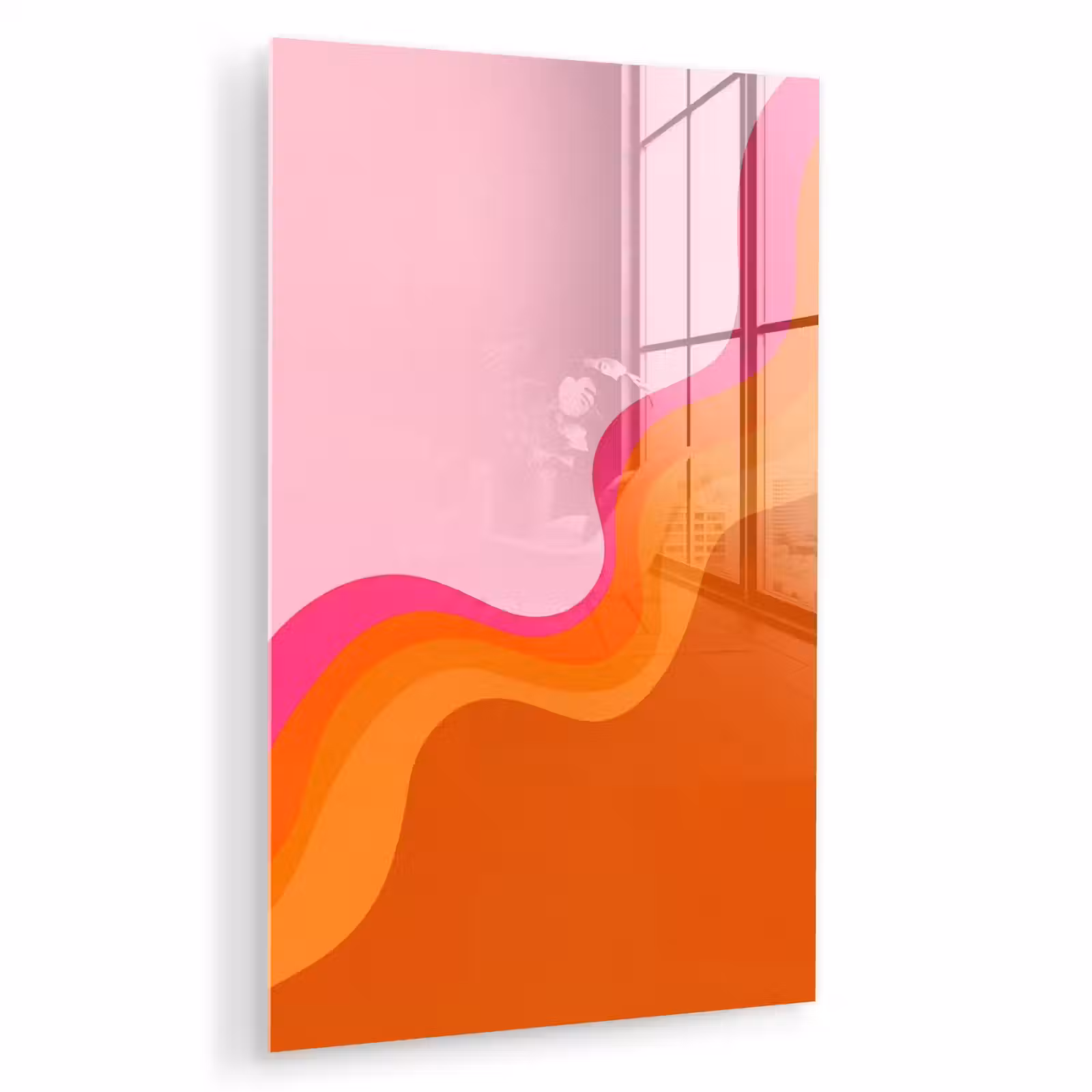 Glas schilderij - Retro - Waves - Kleurrijk — 1