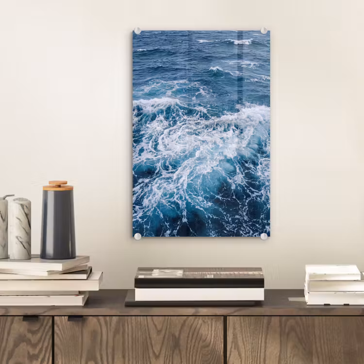 Glas schilderij - Golven - Oceaan - Blauw — 2