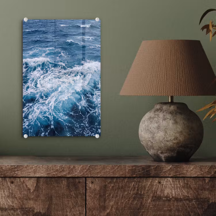 Glas schilderij - Golven - Oceaan - Blauw — 4