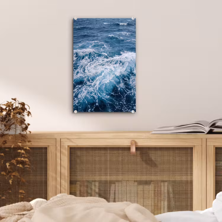Glas schilderij - Golven - Oceaan - Blauw — 5