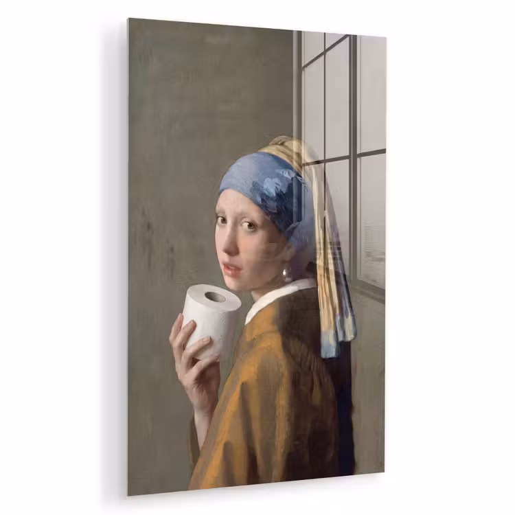 Glas schilderij - Klassiek - Humor - Kleurrijk — 1