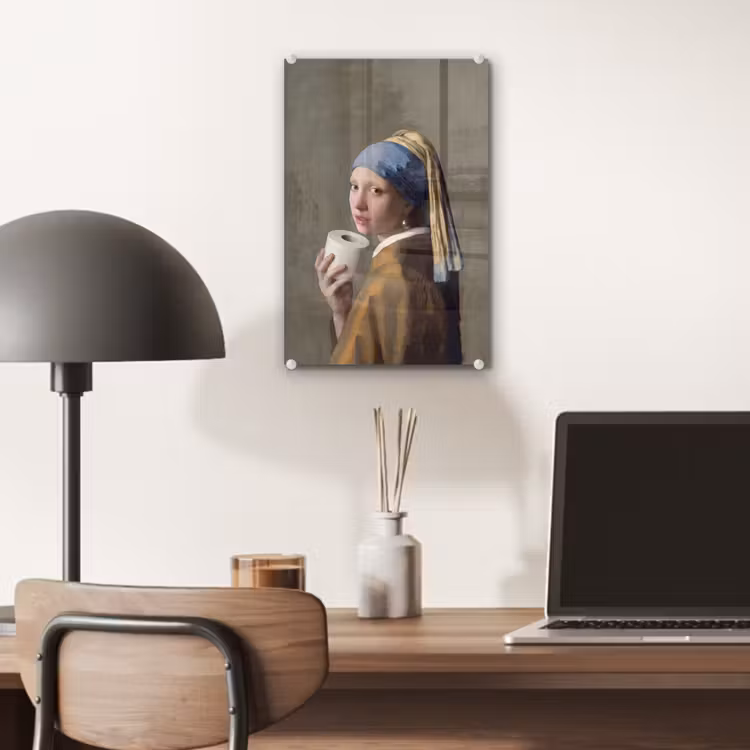Glas schilderij - Klassiek - Humor - Kleurrijk — 7