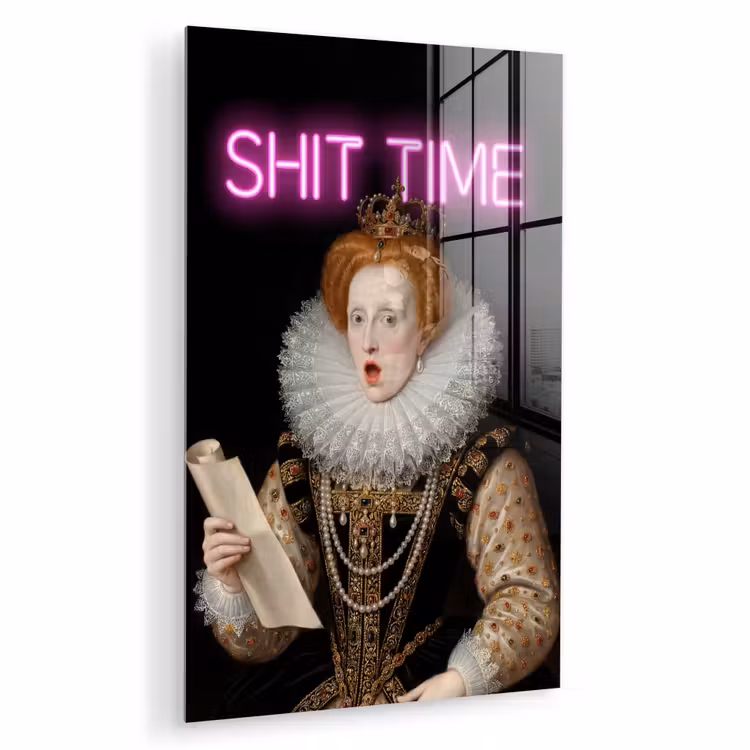 Glas schilderij - Portret - Humor - Neon — 1