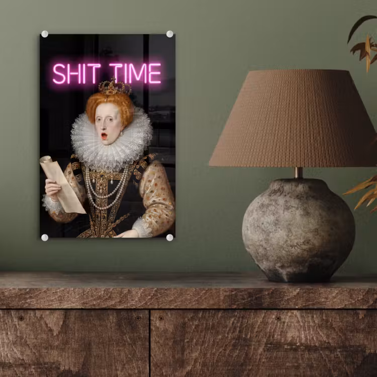 Glas schilderij - Portret - Humor - Neon — 4