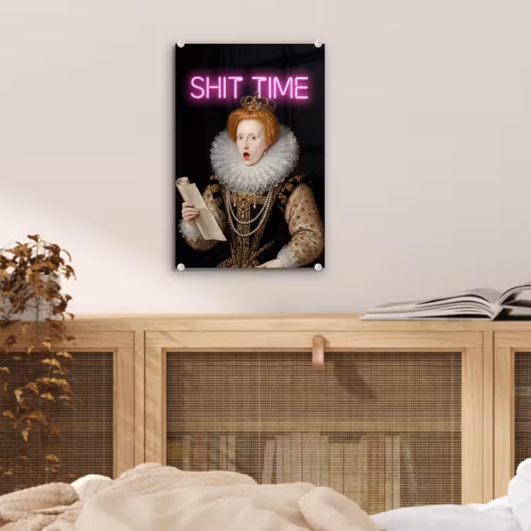 Glas schilderij - Portret - Humor - Neon — 5