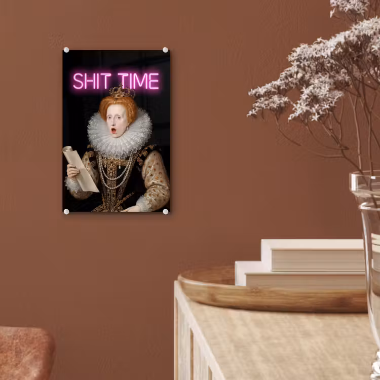 Glas schilderij - Portret - Humor - Neon — 6