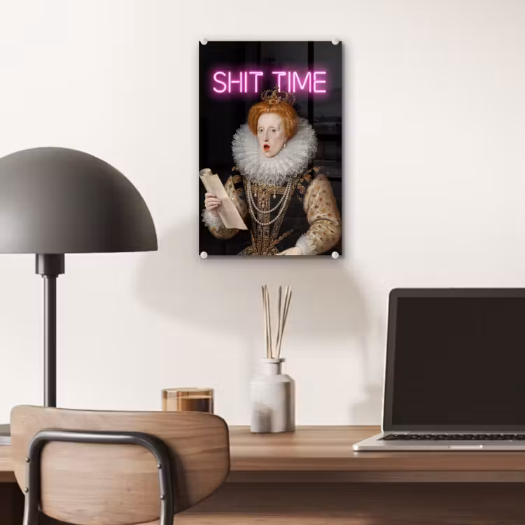 Glas schilderij - Portret - Humor - Neon — 7