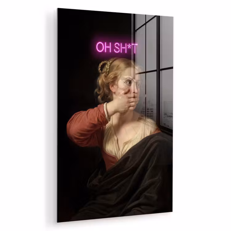Glas schilderij - Quote - Neon - vrouw — 1
