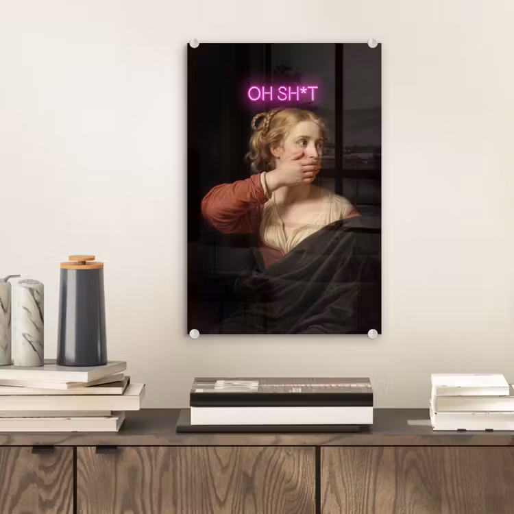 Glas schilderij - Quote - Neon - vrouw — 2