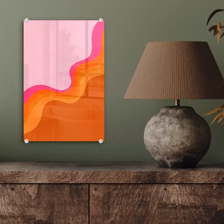 Glas schilderij - Retro - Waves - Kleurrijk — 4