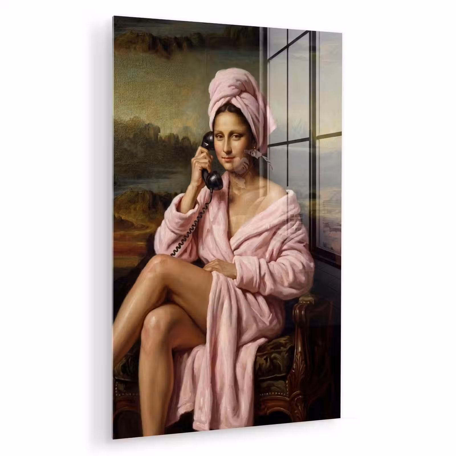 Glas schilderij - Mona - Klassiek - Roze — 1