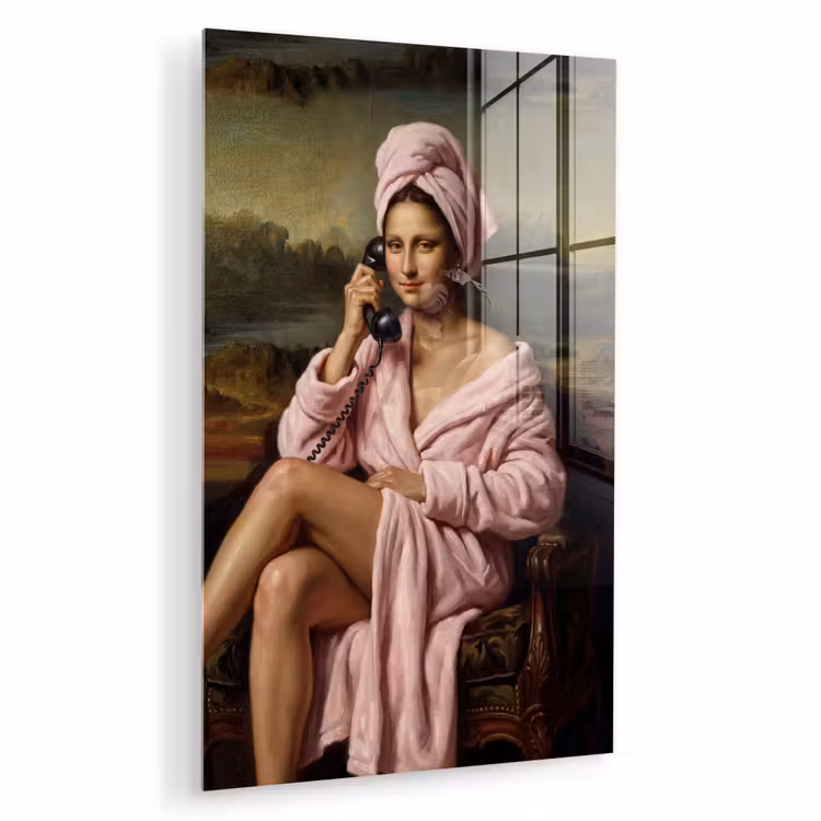Glas schilderij - Mona - Klassiek - Roze — 1