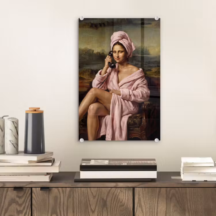 Glas schilderij - Mona - Klassiek - Roze — 2