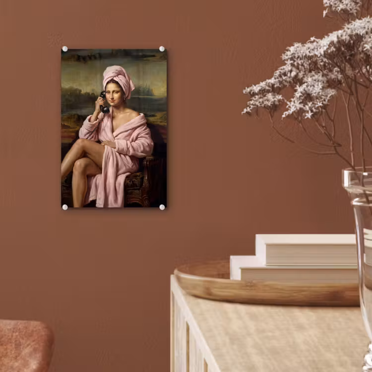 Glas schilderij - Mona - Klassiek - Roze — 6