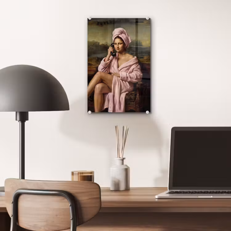 Glas schilderij - Mona - Klassiek - Roze — 7