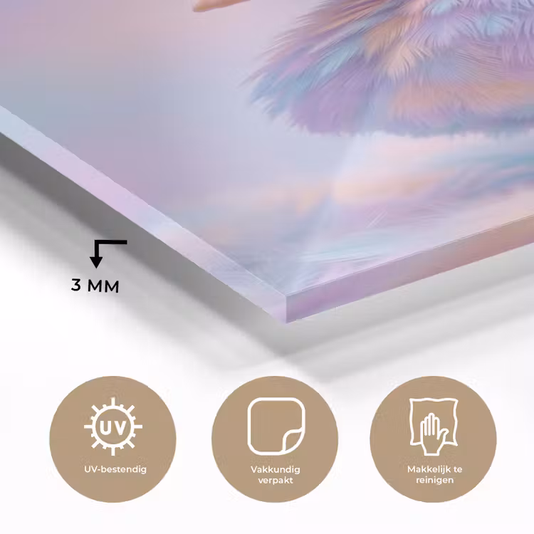 Glas schilderij - Eend - bril - Pastel — 3