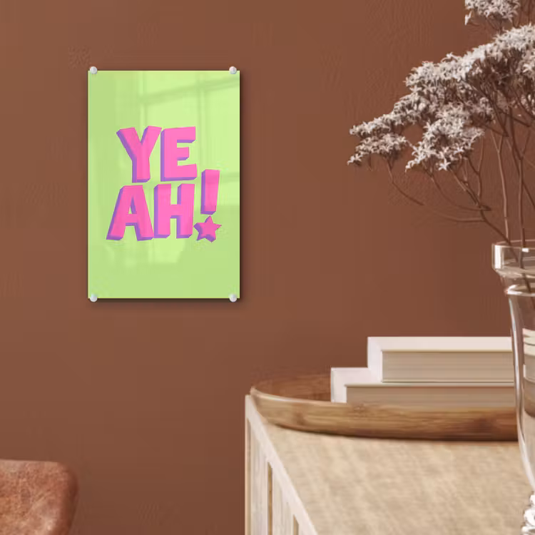 Glas schilderij - Groen - Neon - Quote — 6