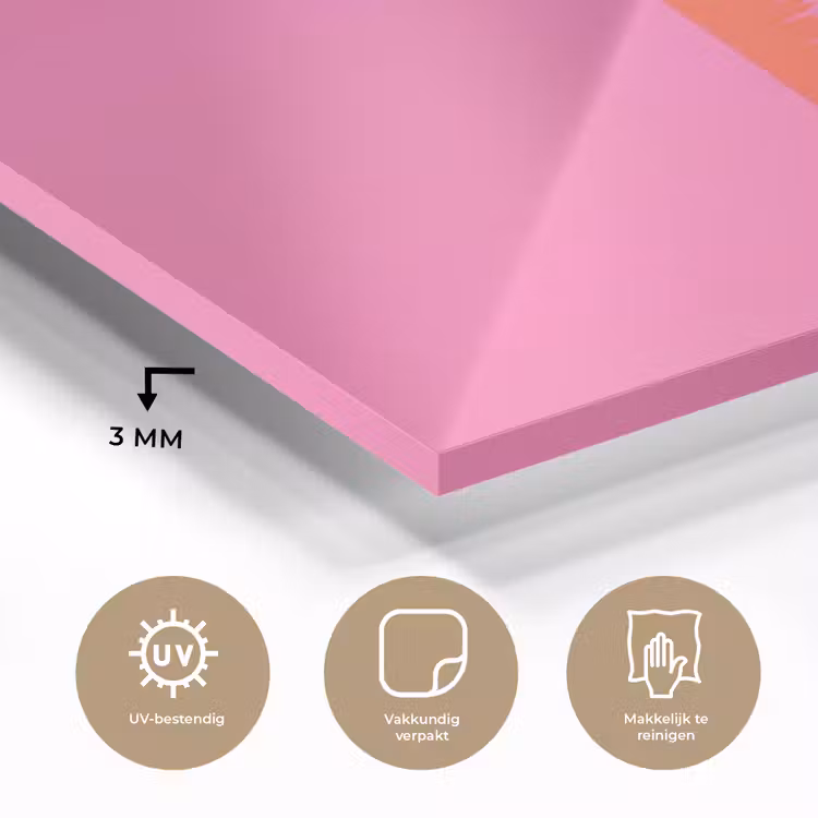 Glas schilderij - Palmbomen - Modern - Roze — 3