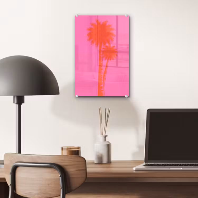 Glas schilderij - Palmbomen - Modern - Roze — 7