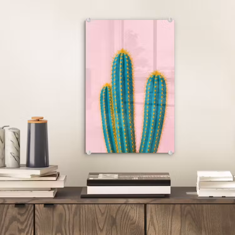 Glas schilderij - Cactussen - Modern - Pastel — 2