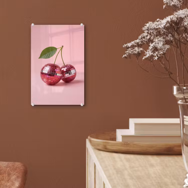 Glas schilderij - Disco - Kersen - Roze — 6