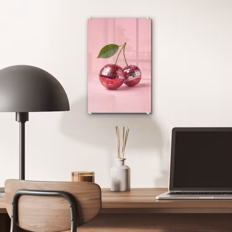 Glas schilderij - Disco - Kersen - Roze — 7
