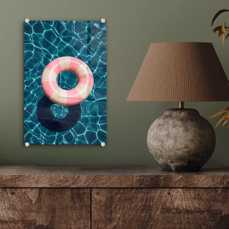 Glas schilderij - Drijvend - Zwemband - Water — 4