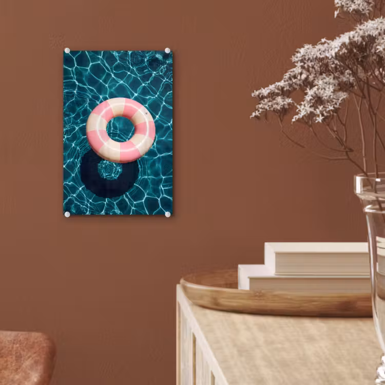 Glas schilderij - Drijvend - Zwemband - Water — 6