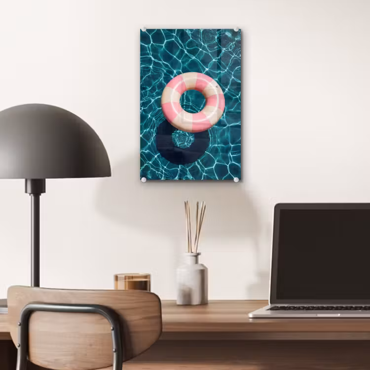 Glas schilderij - Drijvend - Zwemband - Water — 7