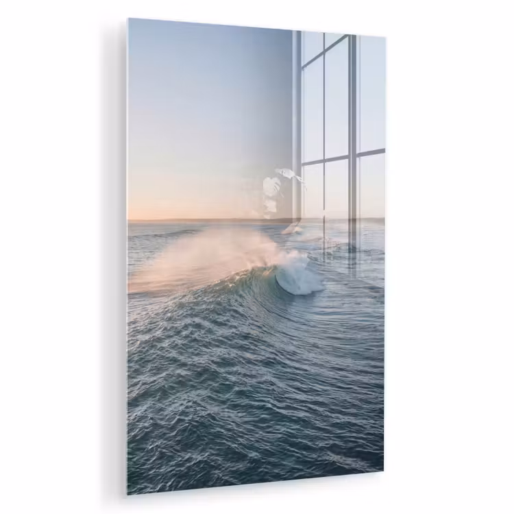 Glas schilderij - Golf - Zee - Water — 1