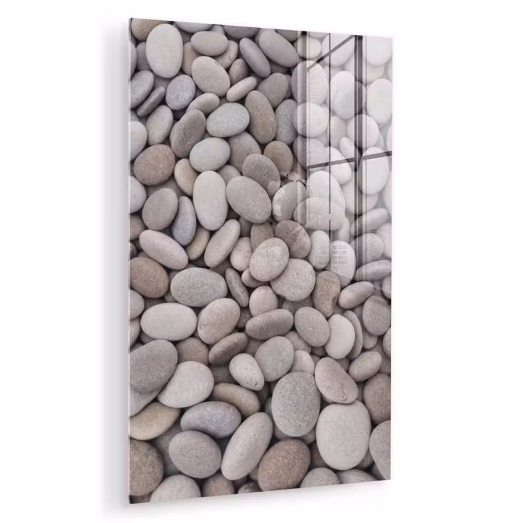 Glas schilderij - Kiezels - Stenen - Grijs — 1