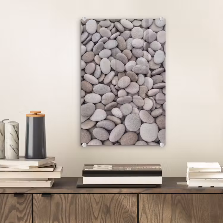 Glas schilderij - Kiezels - Stenen - Grijs — 2