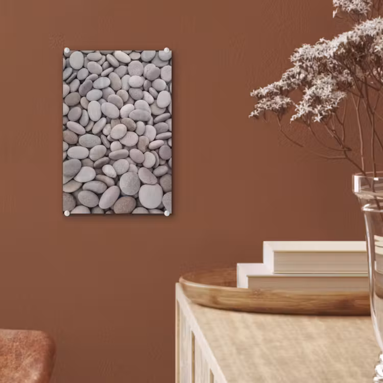 Glas schilderij - Kiezels - Stenen - Grijs — 6