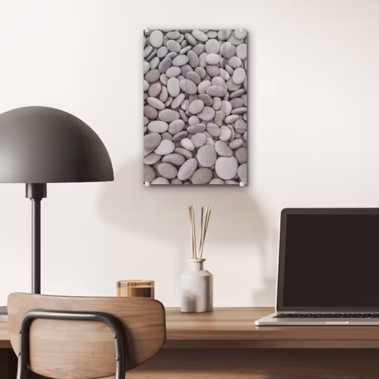 Glas schilderij - Kiezels - Stenen - Grijs — 7