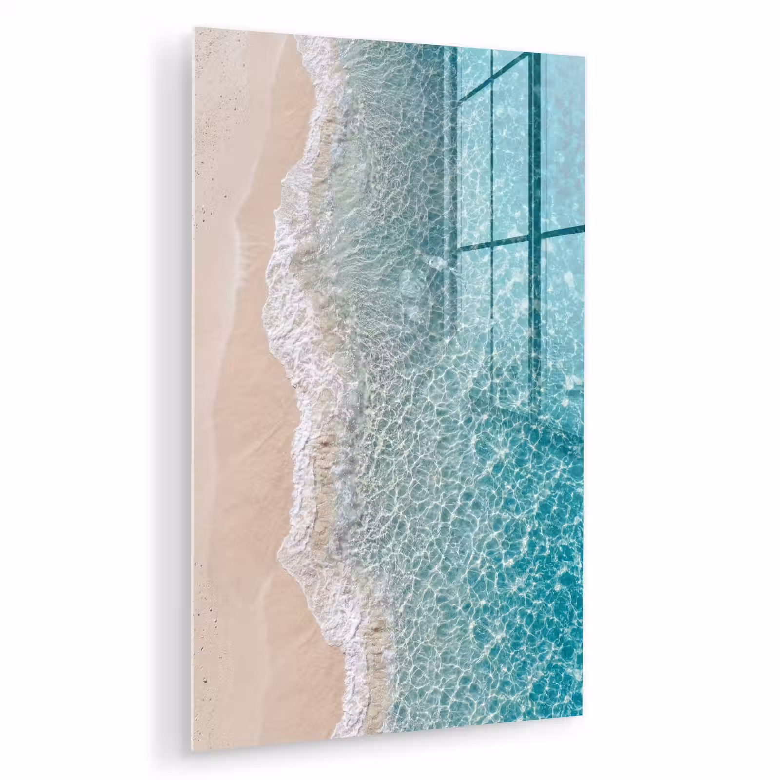 Glas schilderij - Kust - Zand - Blauw — 1