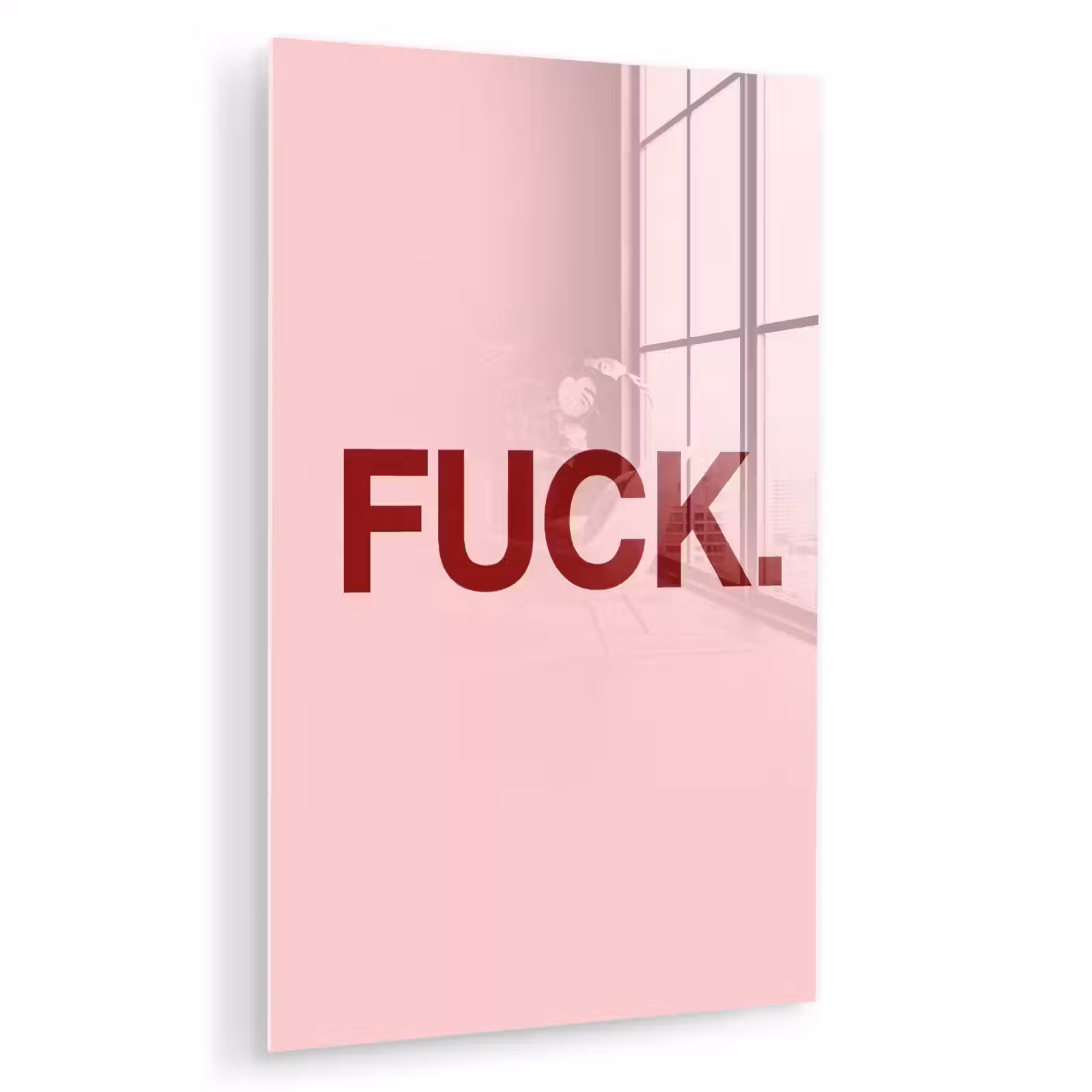 Glas schilderij - Statement - Krachtig - Roze — 1