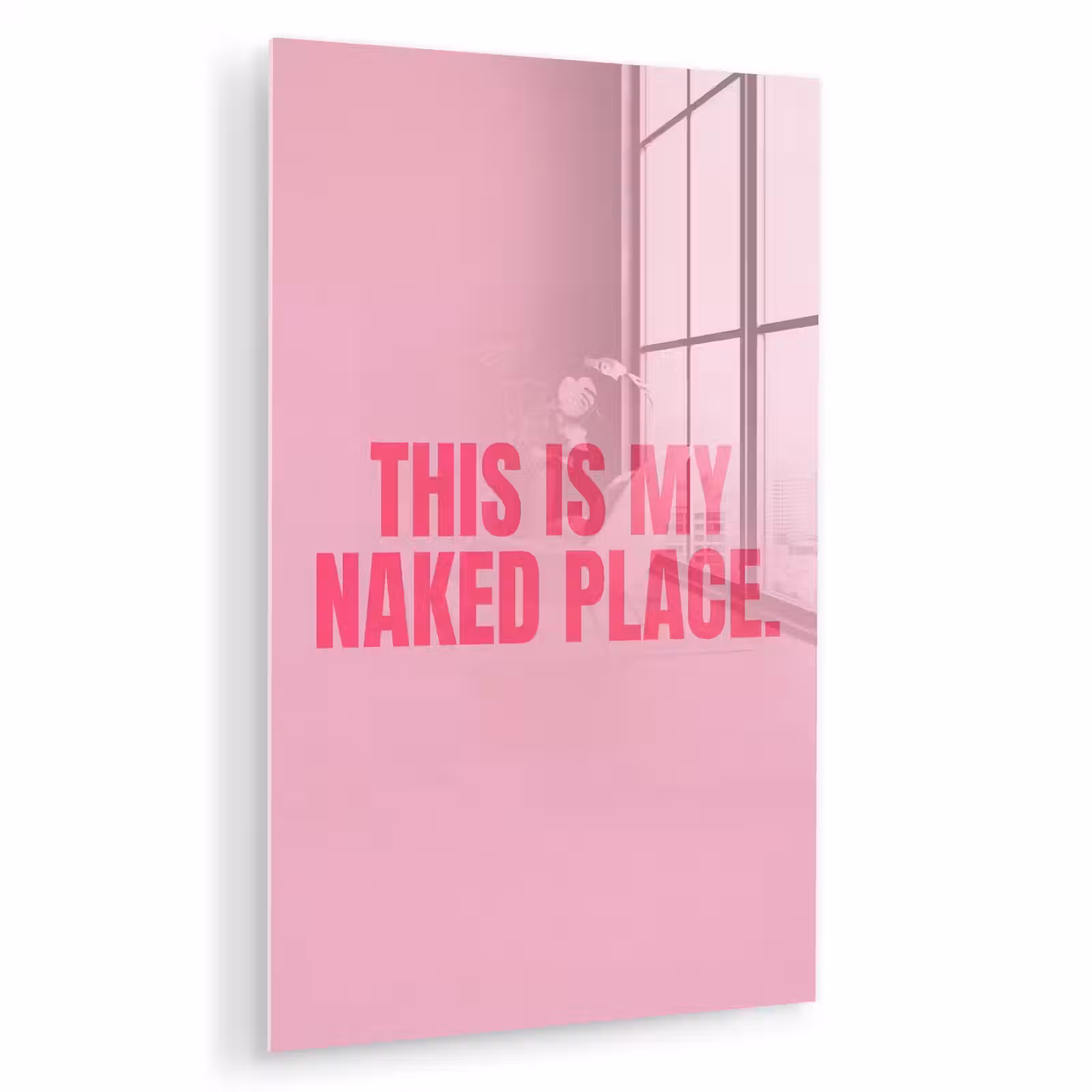 Glas schilderij - Tekst - Modern - Roze — 1