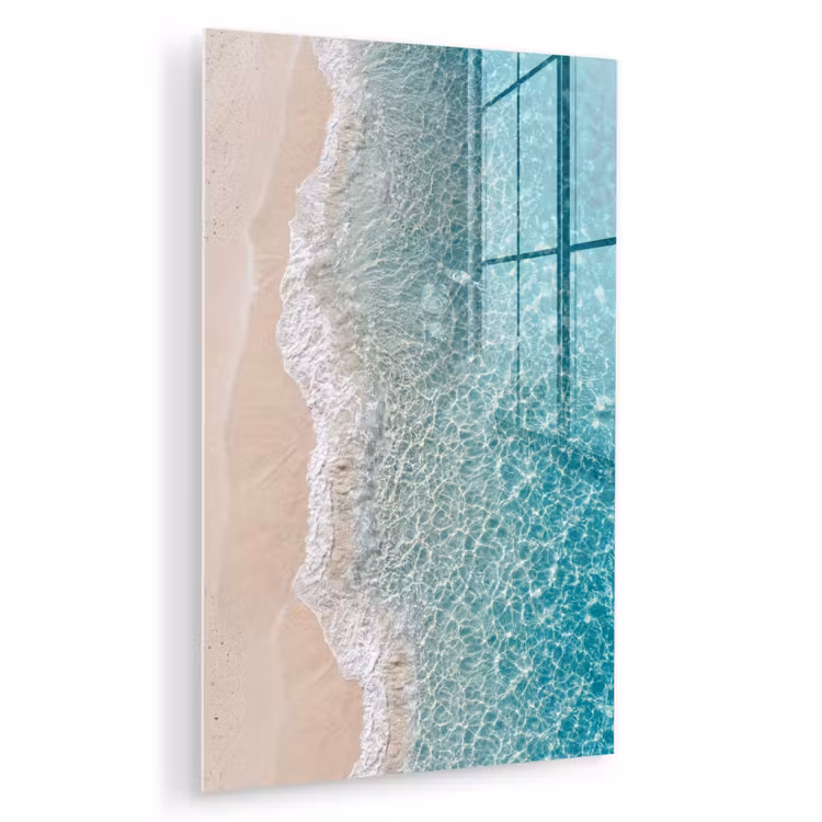 Glas schilderij - Kust - Zand - Blauw — 1