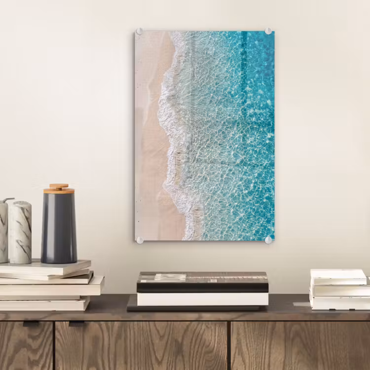 Glas schilderij - Kust - Zand - Blauw — 2