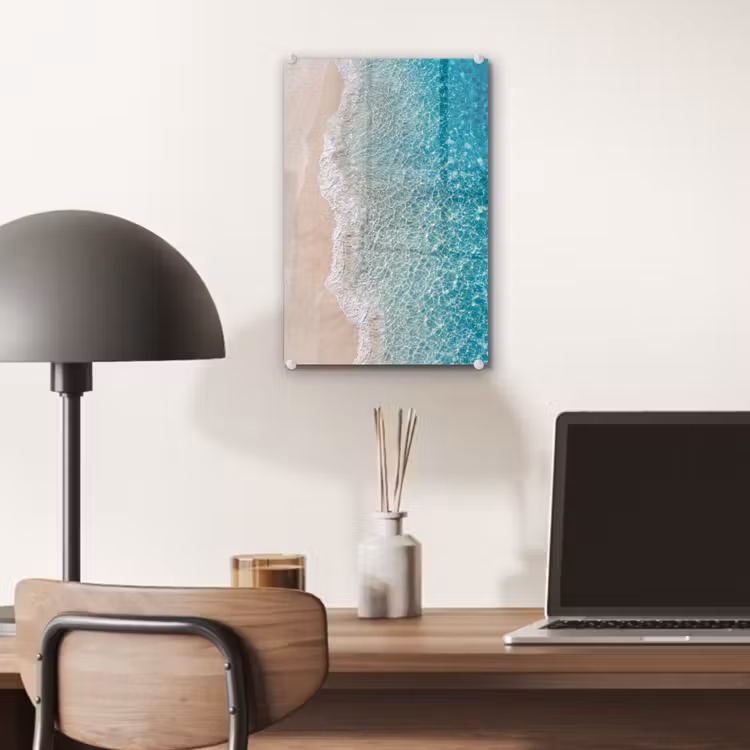 Glas schilderij - Kust - Zand - Blauw — 7