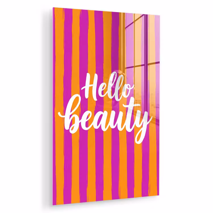 Glas schilderij - Modern - Hello - Oranje — 1