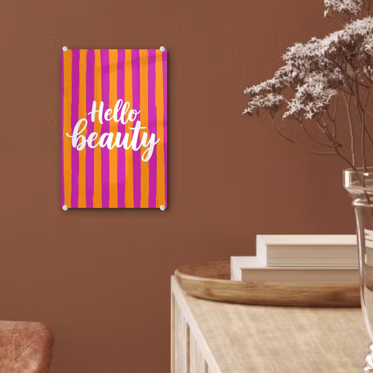 Glas schilderij - Modern - Hello - Oranje — 6