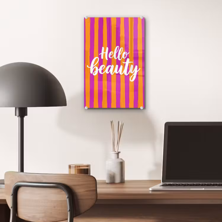 Glas schilderij - Modern - Hello - Oranje — 7