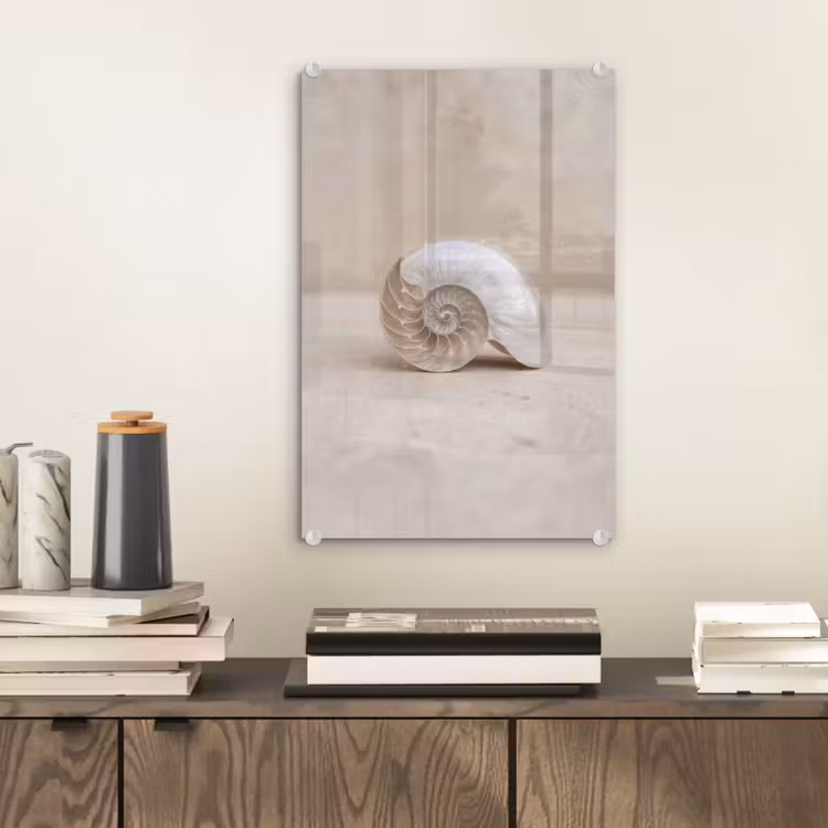 Glas schilderij - Schelp - Spiraal - Beige — 2