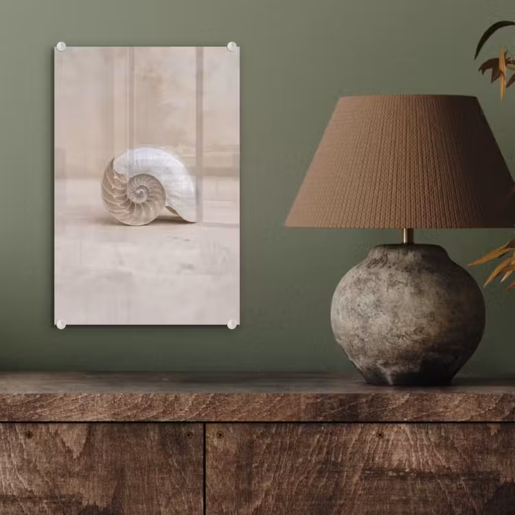 Glas schilderij - Schelp - Spiraal - Beige — 4